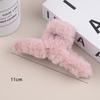 Large Milk Coffee Plush Claw Clip: Fluffy Autumn/Winter Hairpin for Women