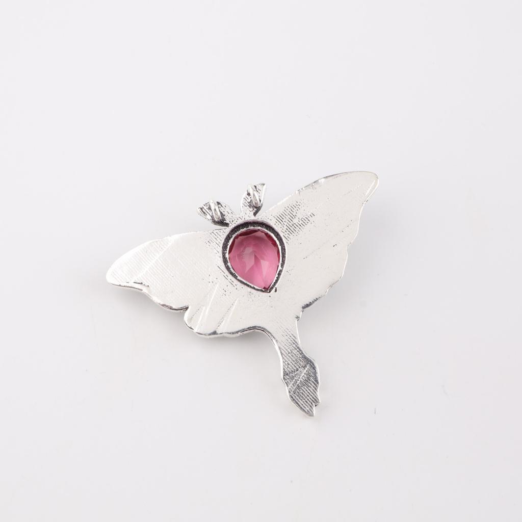 Pink Tourmaline Gemstone 925 Sterling Silver Jewelry Charm Pendant 1.2" For Gift CP-31-12