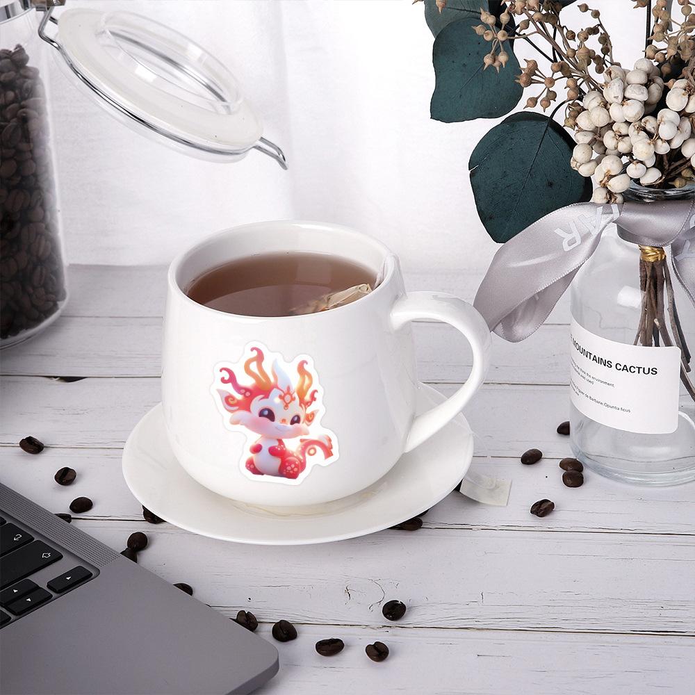 60 Pictures of Cute Little Dragon People Stickers for Twelve Zodiac Dragons and Baby Dragons, Water Cup Mobile Phone Case Decoration Stickers