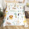 Kid Zoo Tier Bettbezug Niedliche Wildtiere Giraffe Bettwäsche Set Cartoon Löwe Nilpferd Schildkröte Yak Bettdeckenbezug Polyester Steppdeckenbezug