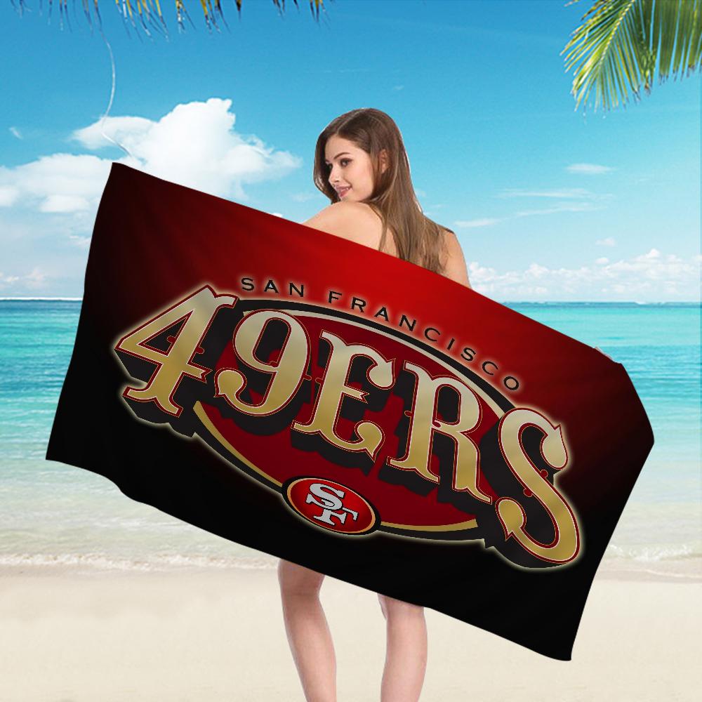 San Francisco 49ers Team Großes Mikrofaser Strandtuch Schnelltrocknendes Handtuch Sandstrandtücher Pooltuch für Reisen Schwimmbad Yoga