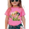 Girl T-Shirt 3D Flower Print T-Shirts for Girls Short Sleeve Children Top Casual Outdoor Girl Clothes 7 to 8 Years Kids T Shirt