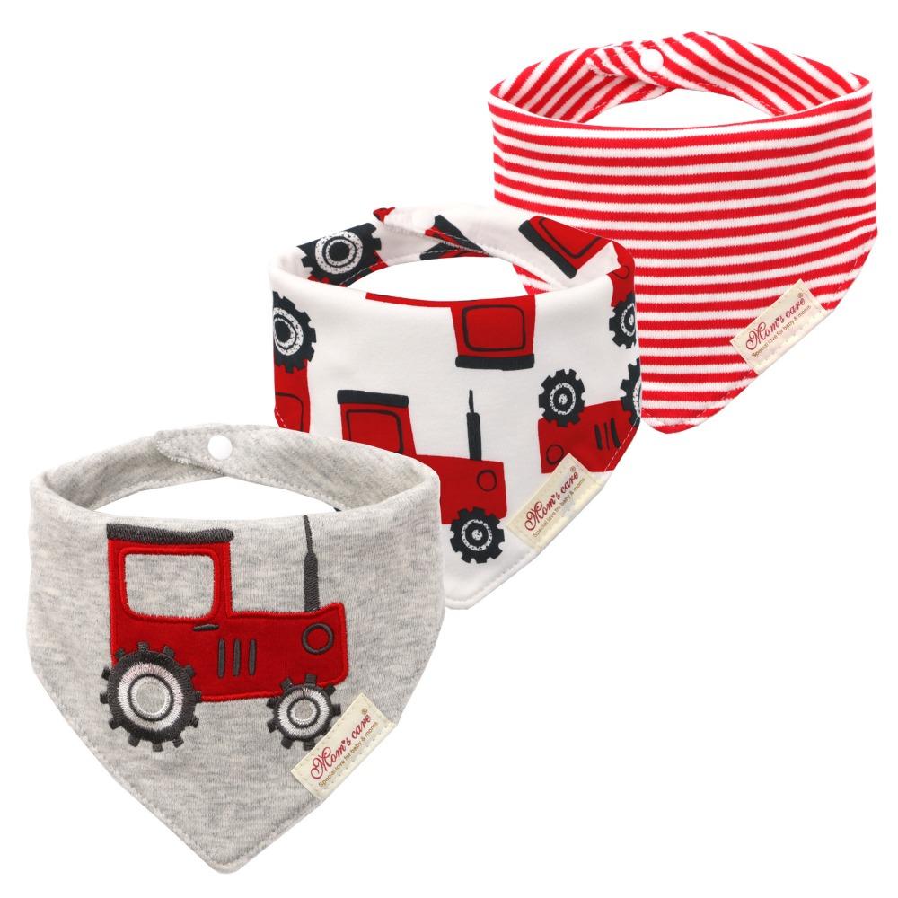 

Stripes Pattern Drool Bibs Soft Texture Saliva Towels 3pcs Set Burp Cloths Baby Boys Use Style C