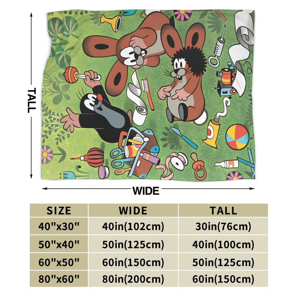 Czech Cartoon Krtek Mole Blankets Adults  Flannel Throw Blanket For Outdoor Cozy Custom Quality Bedspread Gift