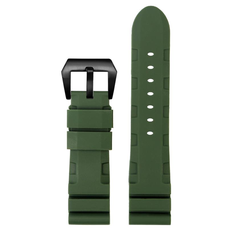 

Quality Import Fluoro Rubber Watchband For Panerai Strap For PAM1392/0682 111 441 616 a soft silicone strap 22mm 24mm 26mm 26mm