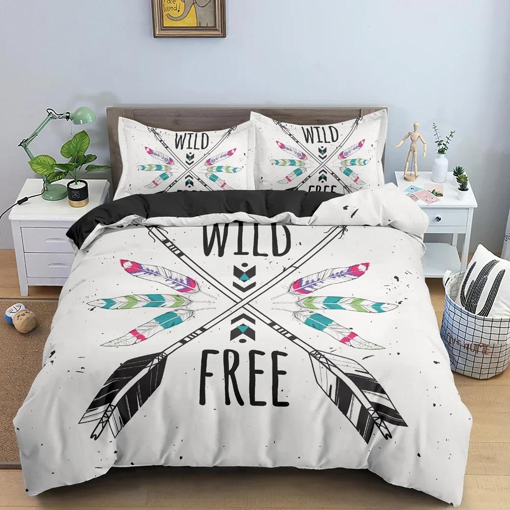 Dreamcatcher Bedding Set Feather Pattern Duvet Cover Comforter Covers Single Twin King Size Quilt Cover With Pillowcase 2/3Pcs
