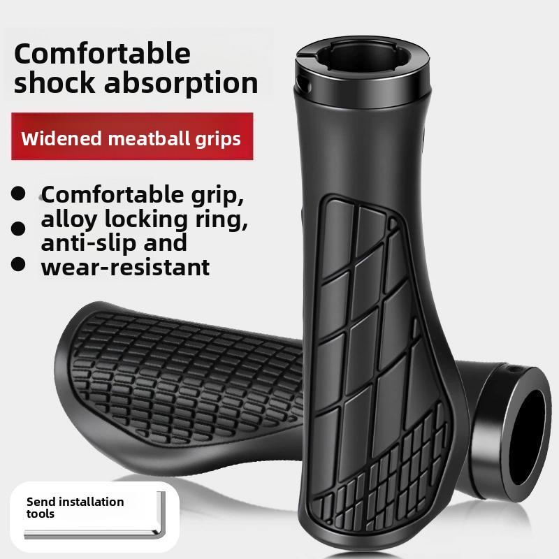 MTB Bike Handlebar Grips 1Pair Anti‑Skid Comfortable Lockable Soft Rubber Bicycle Handle Bar Grips Cycling Parts