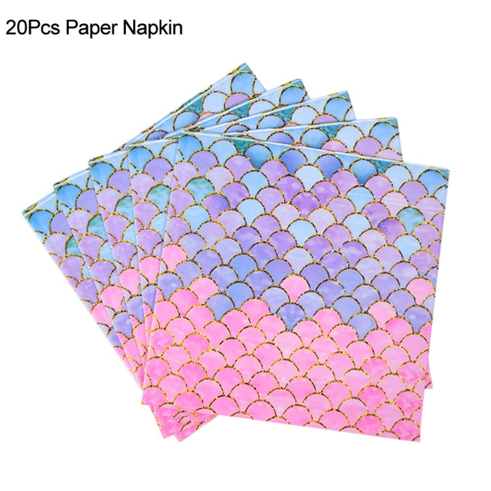 Napkin Birthday Under the Sea Disposable Tableware Set Little Mermaid Party Paper Cup Paper Plate