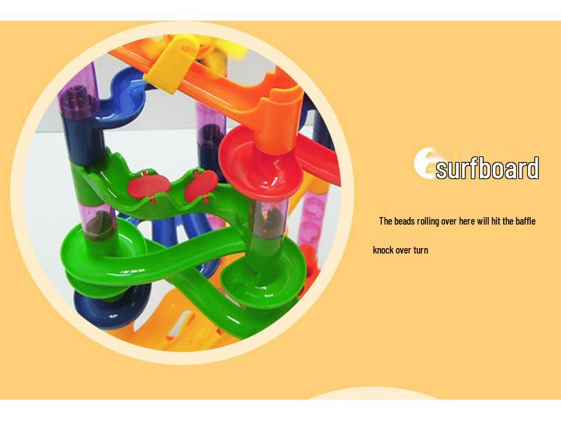 3D Labyrinth Murmelbahn Puzzle, 105-teilige Kunststoffbausteine für die frühe Bildung und den Zusammenbau von Kindern