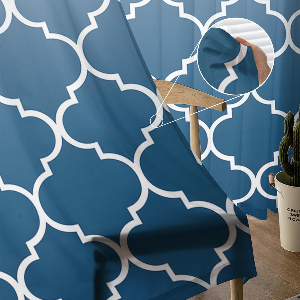 Tende in Tulle a Gradiente Blu Marocco per Soggiorno Tenda Voile Sheer per Finestra per Camera da Letto Tende in Chiffon per Cucina