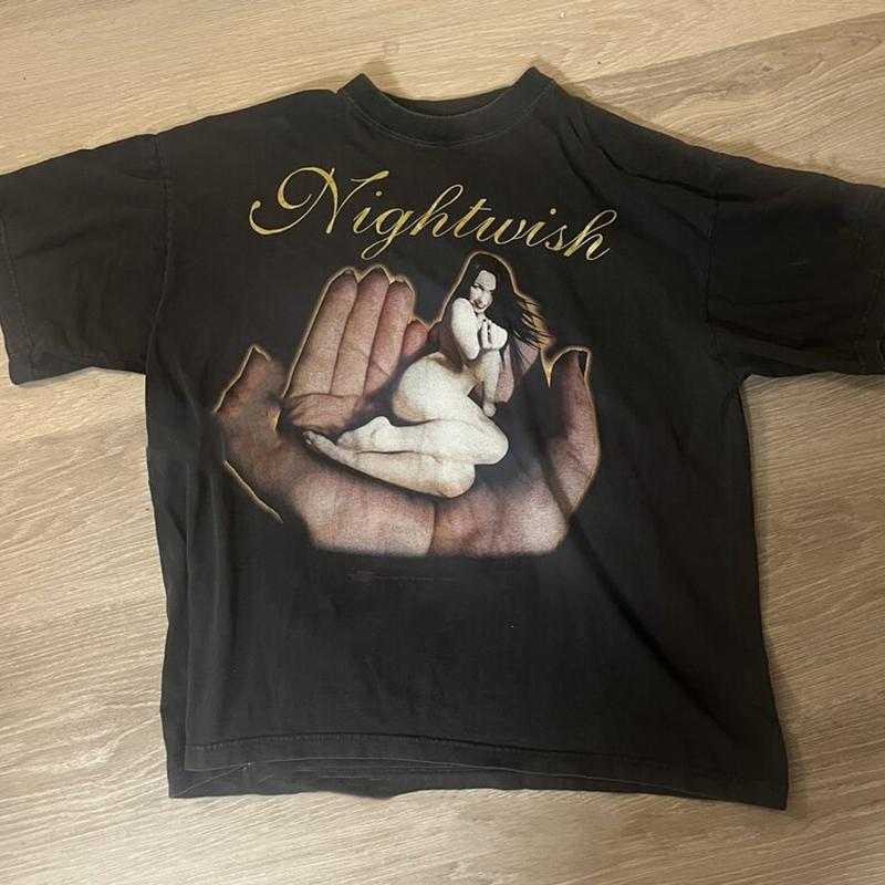 Nightwish Band Schwarzes T-Shirt Baumwolle Unisex Geschenk für Unisex Unisex Vk38
