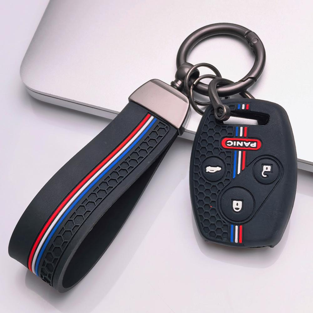 Key Fob Cover for Honda Accord Civic CRV with Keychain Anti-Scratch Surface Shockproof Structure Soft Grip Texture Easy Install Design
