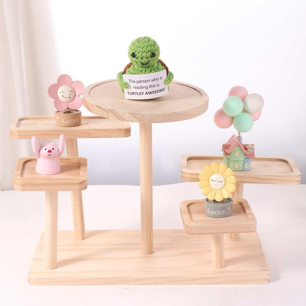 Space Save Wooden Storage Display Rack Large Capacity Cosmetic Storage Tray  Doll Storage