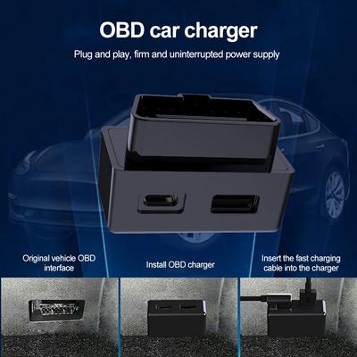 2 in 1 Autoadapter Telefon PD Schnell- & QC 3.0 Laden USB und Typ-C Dual-Port Versteckter OBD Für Tesla Model 3 Y X S Zubehör