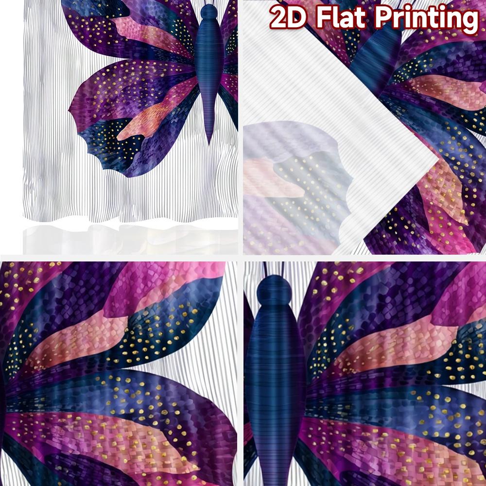 2D Flat Printing 2pcs Curtain Curtain Colorful Artistic Butterfly Digital Printed Polyester Drapes Party Decorations Use for Art