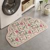 Dust-proof Entryway Mat Retro Floral Bath Mat, Non-slip Super Absorbent Bathroom Rug, Decorative Floor Quick-drying Diatomaceous Earth Rug for