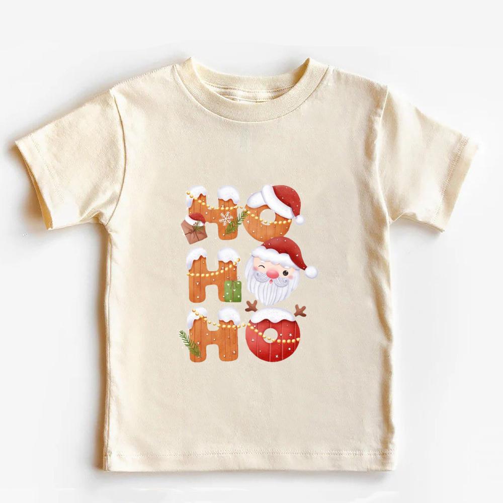 Christmas Santa Claus Cotton Kids T Shirt Retro Christmas Shirt for Kids Merry Xmas Toddler Infant Tops Clothes