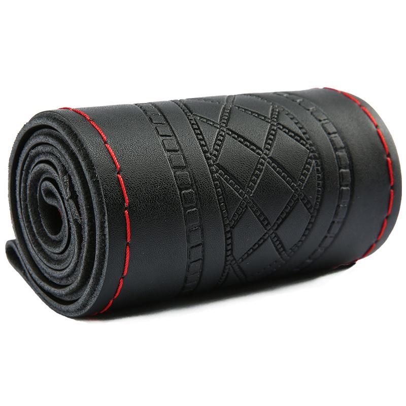 

Чехол на руль из натуральной коровьей кожи с тиснением, сшитый вручную, модный дышащий чехол на ручку, аксессуары для интерьера Four Seasons Gm