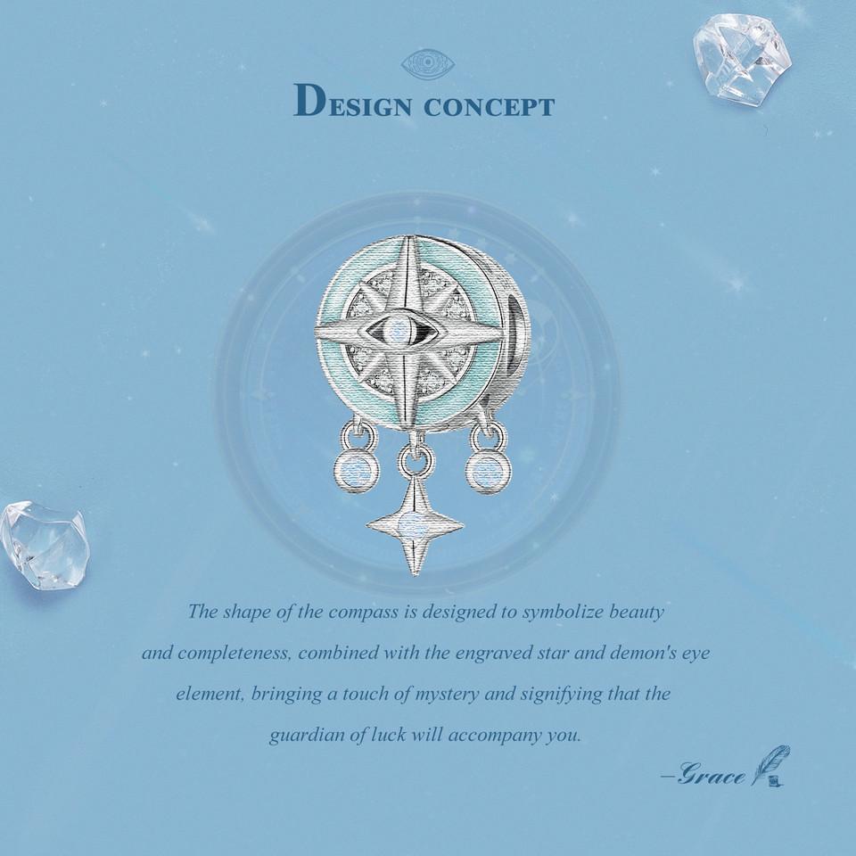BAMOER 925 Sterling Silver Wing Heart Series Guard of Love Moonstone Charms for Women Original Bracelet Fine Jewelry