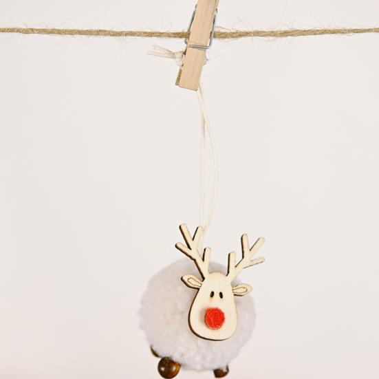 2Pcs/Set Felt Fawn Pendant Plush Doll Lovely Easy-cleaning Colorful Christmas Tree Elk Stuffed Toy for Gift