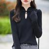 Women's wool pullover Qinghe cashmere 50% silk 50% wool spring and summer wool soft, comfortable and warm