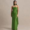 Evening Dress New Sexy Girl Neck Tube Top Dress European and American Women's Clothing Waist Backless Streamer Dress