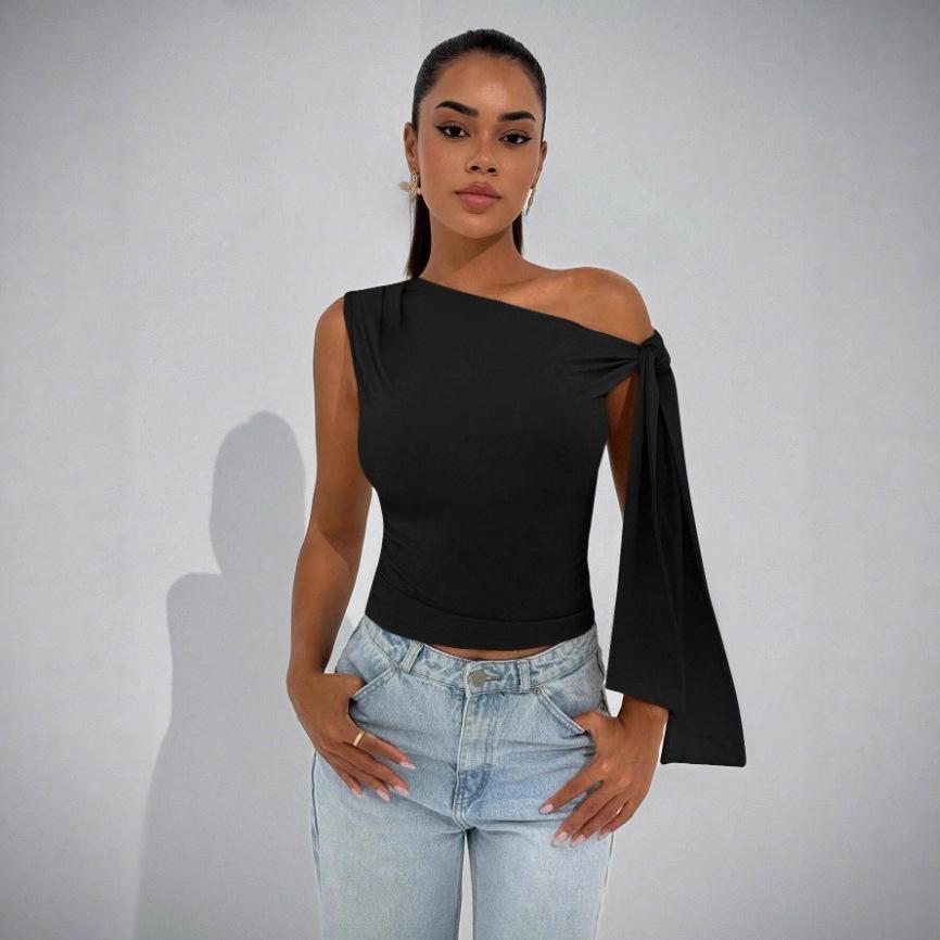 European Style Women Clothing Summer Fashion Slim Fit Solid Color Sleeveless