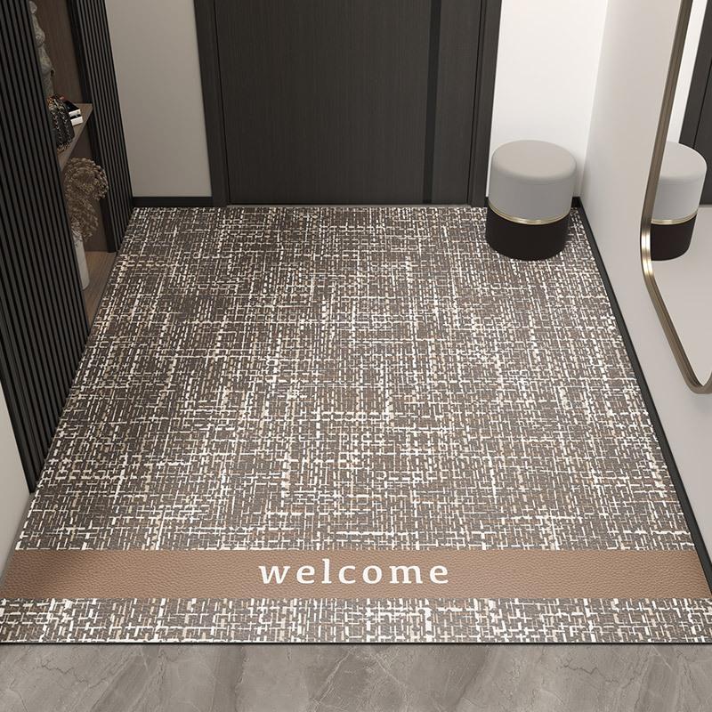 Modern Entry Door Floor Mat Entry Door Leather Foot Mat Pvc Wipes Washless Household Entryway Carpet Can Be Cut