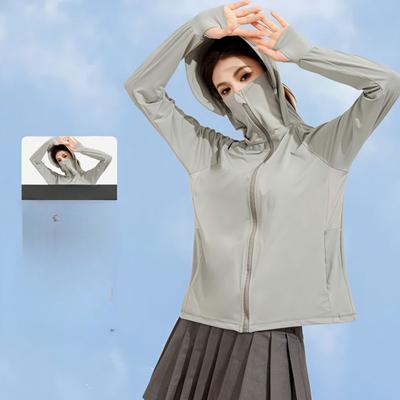 Thin and Cooling Ice Silk Sun Protection Clothing for Women In Summer