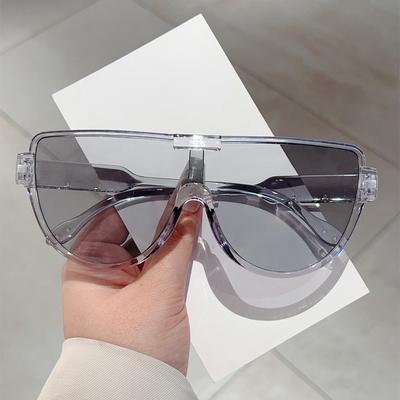 Halbrunde Sonnenbrille Damen Mode Übergröße Monoblock Lässige Tönung Ins Trendiges Design Koreanischer Stil Outdoor Sonnenbrille