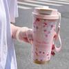 2025 New Woman Flower Coffee Mug 500ml Stainless Steel Vacuum Flask Straw and Directly Drinking Insulated Tumbler  Thermal Cup