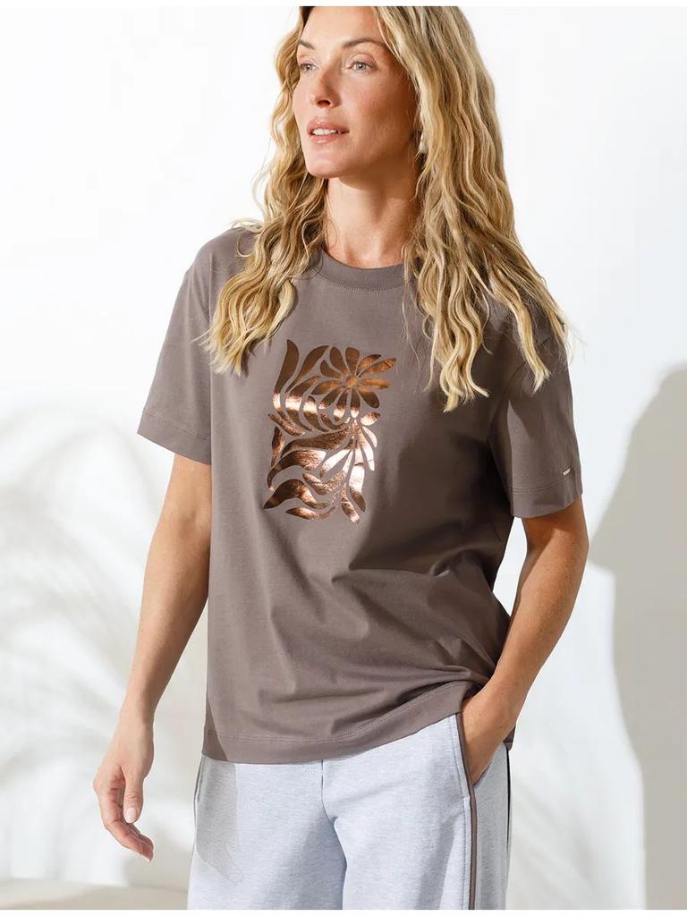 Loose Graphic T-Shirt in Cotton and Elastane