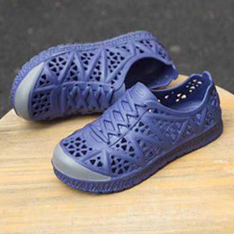 WTEMPO Herresandaler Sommer Myk Såle Lav Hæl Hul Blandet Farge Pustende Sklisikker Strandsko Tykk Såle EVA Ettstykke Plast Komfortabel Sandal