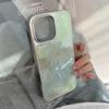 Spring Fresh Green Mixed Oil Painting Texture Smudge Sliver Edge Protective Case for iPhone 11 12 13 14 15 16 17 Pro Max Plus XR