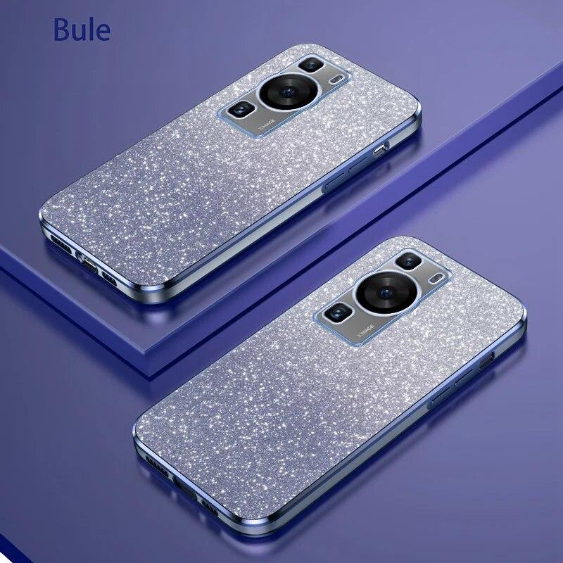 Luxury Gradient Glitter Plating Case For Huawei P60 P50 Pro P40 P30 Lite Mate 60 50 40 30 Pro P Smart 2021 Y7A Y9A Y9S Y9 2019 Silicone Back Cover