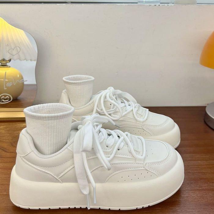 Women's Thick-Soled Shoes for Students All-Match Good-looking Sports Big Toe Board Shoes for Women  Summer New Casual Shoes White Shoes