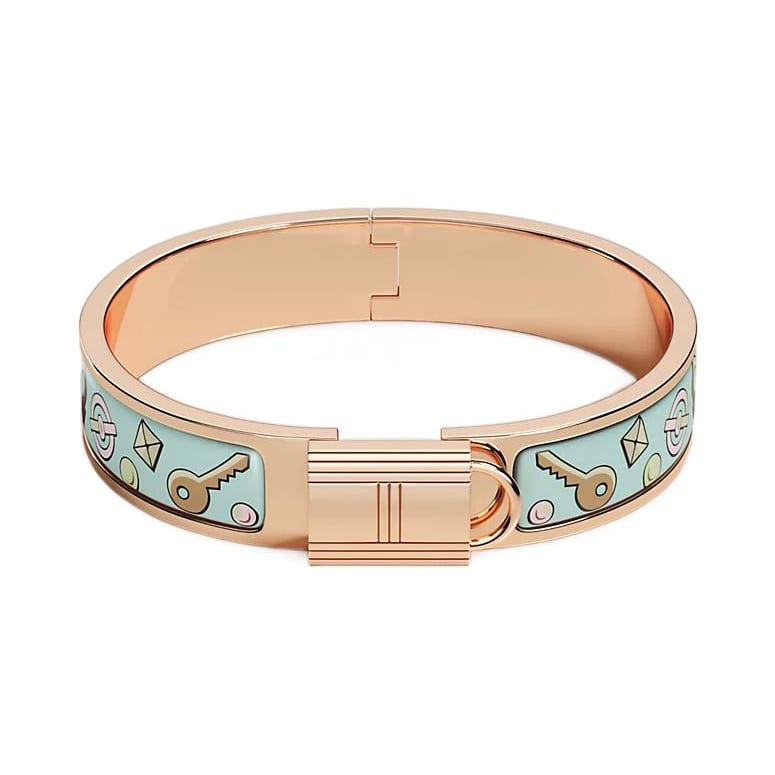 HERMES Cadenas Bangles Women's Rose Gold/Blue H702312FOE4PM