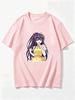 Tohka Yatogami Date A Live Yellow Apron Cheerful Pose Anime Sticker Graphic Crew Neck Short Sleeve T Shirt