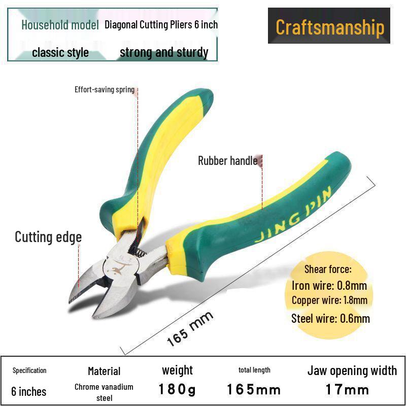 Multifunktionale Elektriker-Diagonalzange: Drahtschneider & Abisolierer mit Seitenschnecke