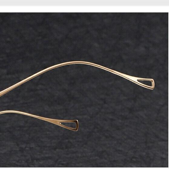 Pure Titanium Glasses Frames Retro Oval Gold Eyeglasses Women Men Spetacles