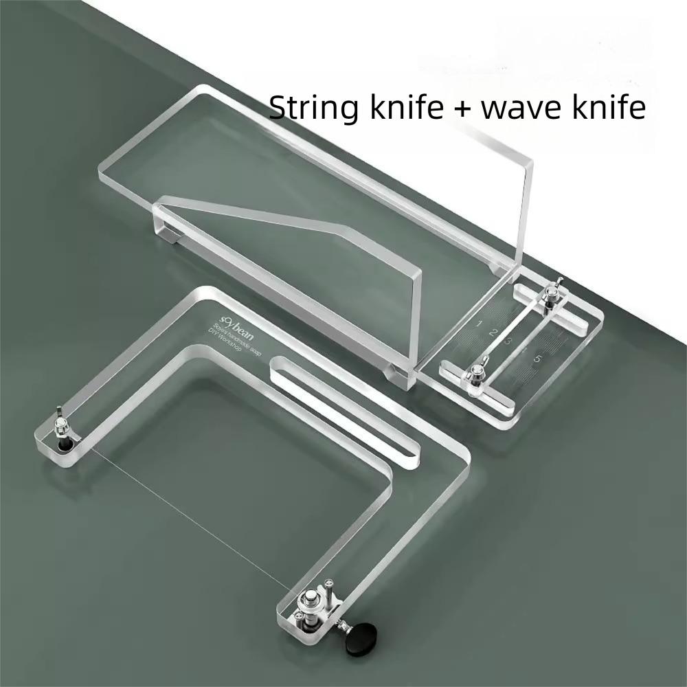 Acrylic Soap Cutter with Wire/String Blade – Handmade Soap Cutting Tool Set with Stainless Steel Wire or Guitar String, Soap Cut