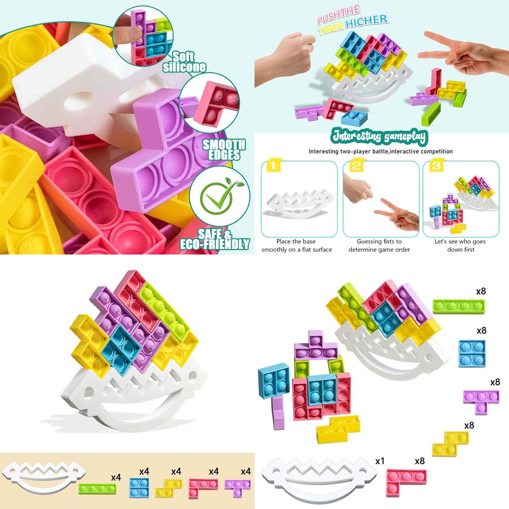Silicone Kids Stacking Blocks With Balance Fun For Parentchild Play