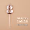 Gold and Silver Number Candles for Birthday Cakes - Pink Exquisite Design