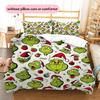 1 ST Grinch patroon Beddengoed Dekbed Set Dekbedovertrek Kussensloop Huisdecoratie Verjaardagscadeau (1 dekbedovertrek + 2 kussenslopen, zonder binnenkussen)