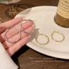 European and American Broken Silver Large Circle Earrings Women's Light Luxury Design Earrings Exaggerated Personality Round Face Ear Jewelry