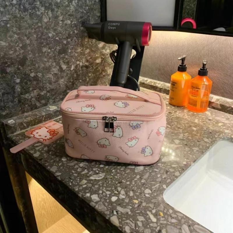 Bolsa de Cosméticos Rosa Hello Kitty Grande Capacidade Portátil Armazenamento Bolsa de Mão Bolsa de Armazenamento Hello Kitty