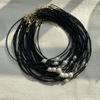 Natural Crystal Jewelry Natural Freshwater Pearls, Black Sharp Collarbone Chain Necklace