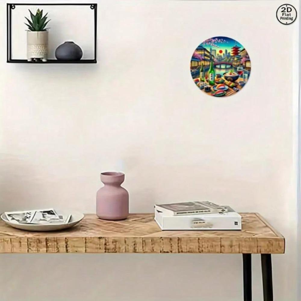 Japanese Food Theme Metal Wall Art Decor Aluminum Modern Traditional Home Cafe Office Interior