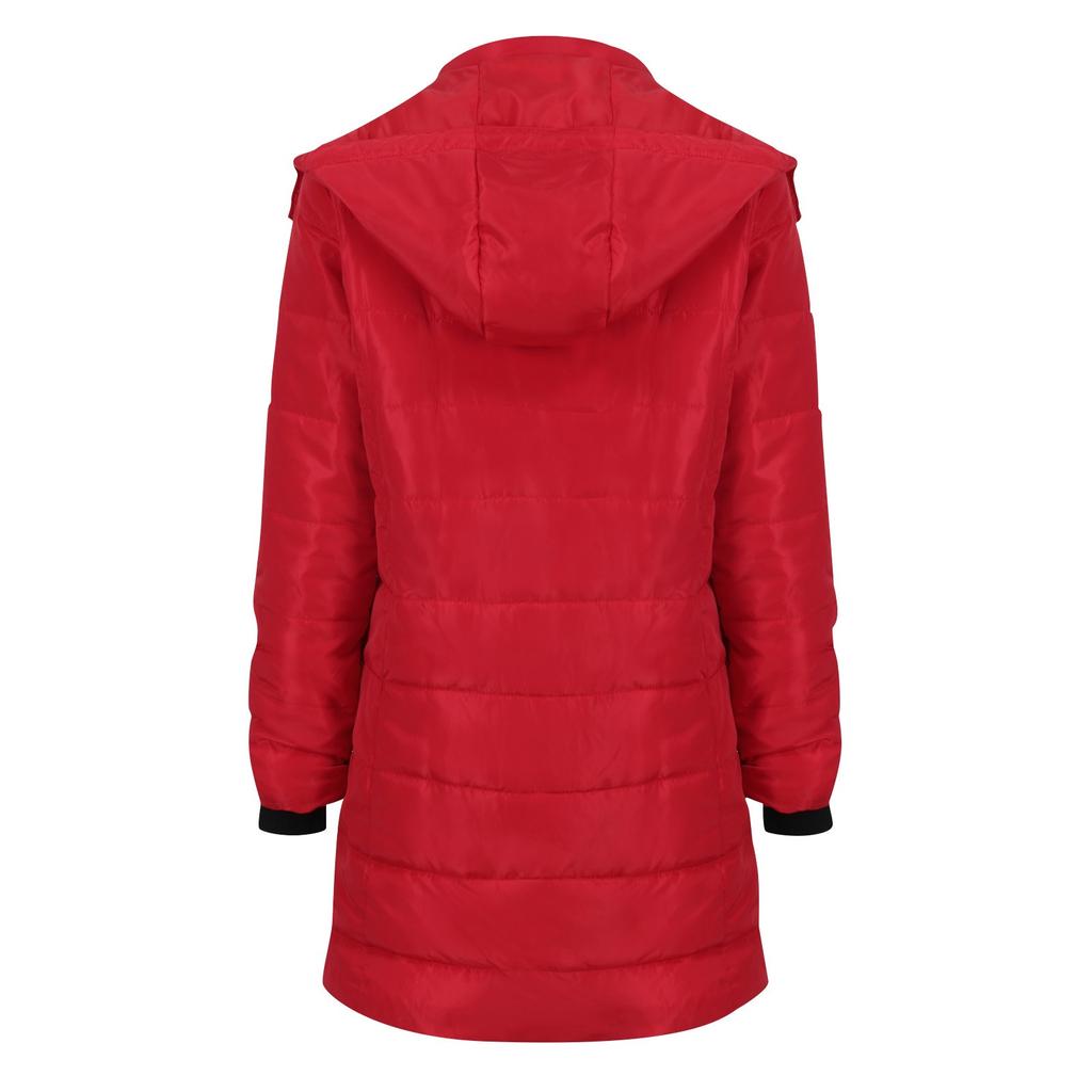 Dámské bavlnou vycpané oblečení středně dlouhé jednobarevné s kapucí hřejivé bavlněné sako vesta péřová bavlněná bunda