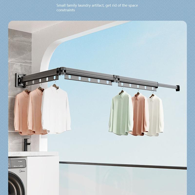 M-Modern-Retractable Clothes Drying Rack Clothes Drying Rack Foldable Retractable Wall Mounted Space Saver Clothes Hanger Rack
